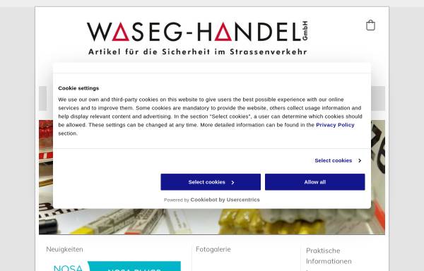Vorschau von www.waseg.ch, Waseg-Handel GmbH