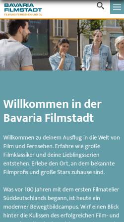 Vorschau der mobilen Webseite www.filmstadt.de, Bavaria Film Event