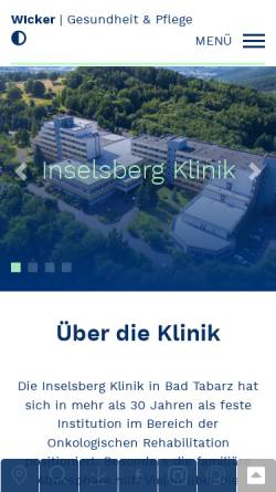 Vorschau der mobilen Webseite inselsberg-klinik.de, Inselsberg-Klinik