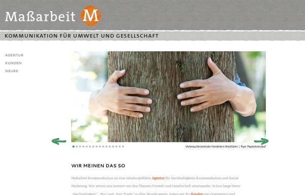 Vorschau von www.massarbeit.net, Maßarbeit Kommunikation für Umwelt und Gesellschaft