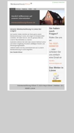 Vorschau der mobilen Webseite ferienwohnung-kloever.de, Ferienwohnung Klöver