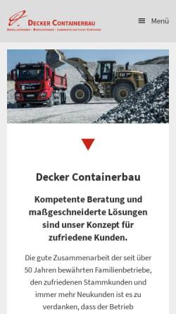 Vorschau der mobilen Webseite www.decker-abrollcontainer.com, Reinhard Decker - Containerhandel