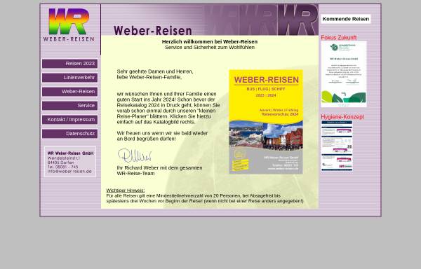 Vorschau von www.weber-reisen.de, Weber Reisen