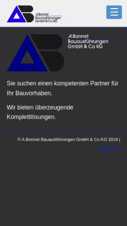 Vorschau der mobilen Webseite www.bonnet-bau.de, A. Bonnet Bauausführungen