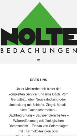 Vorschau der mobilen Webseite www.noltebedachungen.de, Nolte Bedachungen