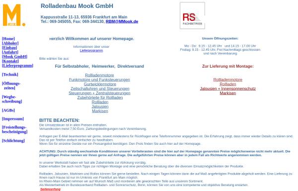Vorschau von www.rolladen-mook.de, Rolladenbau Mook GmbH