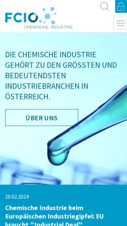 Vorschau der mobilen Webseite fcio.at, Fachverband der chemischen Industrie Österreichs