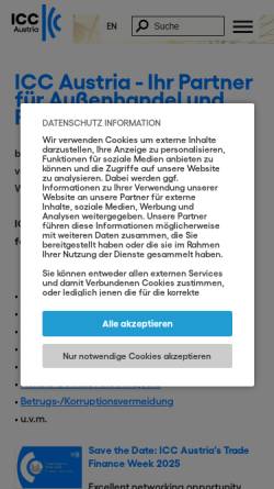 Vorschau der mobilen Webseite www.icc-austria.org, ICC Austria