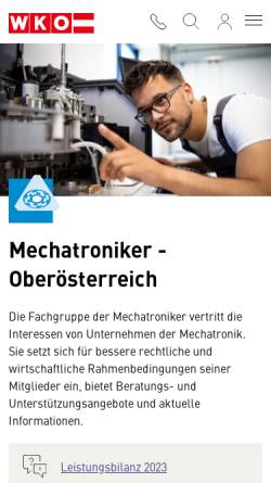 Vorschau der mobilen Webseite www.mechatroniker-ooe.at, Landesinnung der Mechatroniker OÖ.