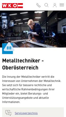 Vorschau der mobilen Webseite www.metall.co.at, Landesinnung der Schlosser und Schmiede OÖ.