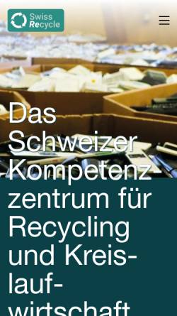 Vorschau der mobilen Webseite www.swissrecycling.ch, Verein Swiss Recycling