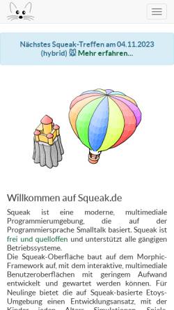 Vorschau der mobilen Webseite www.squeak.de, Squeak