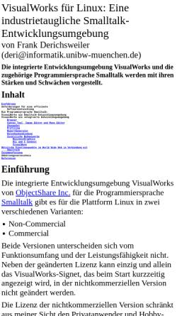 Vorschau der mobilen Webseite www.unix-ag.uni-kl.de, VisualWorks für Linux