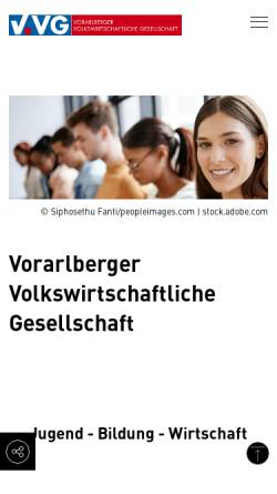 Vorschau der mobilen Webseite www.vvg.at, Vorarlberger Volkswirtschaftliche Gesellschaft