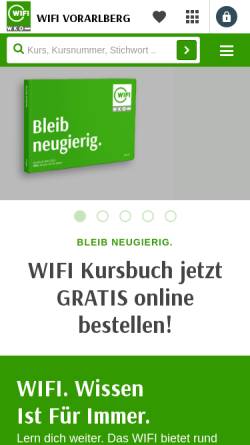 Vorschau der mobilen Webseite www.vlbg.wifi.at, WIFI Vorarlberg