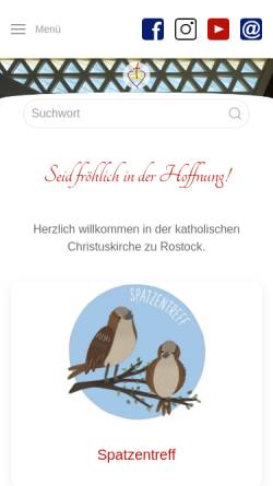 Vorschau der mobilen Webseite www.christus-rostock.de, Kath. Christusgemeinde Rostock