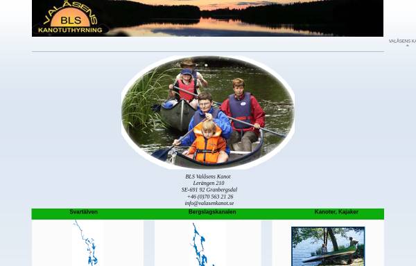 Vorschau von www.valasenkanot.se, Valåsens Kanuvermietung
