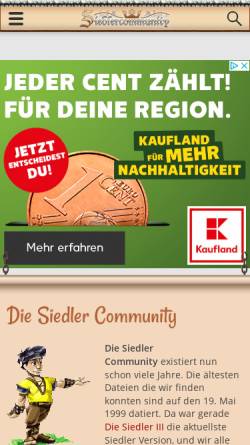 Vorschau der mobilen Webseite www.siedlercommunity.de, Die Siedler Community