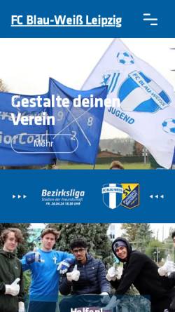 Vorschau der mobilen Webseite www.bwleipzig.de, VfK Blau-Weiß Leipzig e.V.