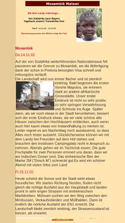 Vorschau der mobilen Webseite www.landytracks.de, Mosambik - Malawi [Bernd Jacobi]