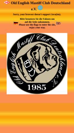 Vorschau der mobilen Webseite www.mastiff.de, Old English Mastiff Club e.V.