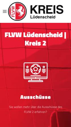 Vorschau der mobilen Webseite www.flvw-luedenscheid.de, FLVW Kreis 02 - Lüdenscheid
