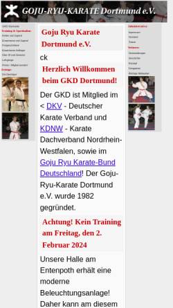Vorschau der mobilen Webseite www.goju-ryu-karate-dortmund.de, Goju-Ryu Karate Dortmund e.V.