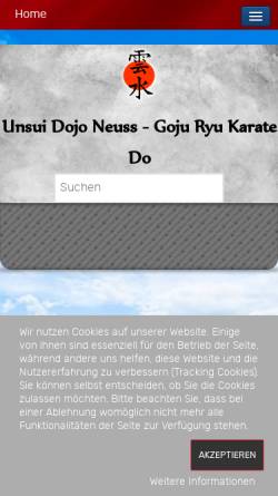 Vorschau der mobilen Webseite www.unsui-dojo.de, Unsui-Dojo Goju-ryu Karate Do