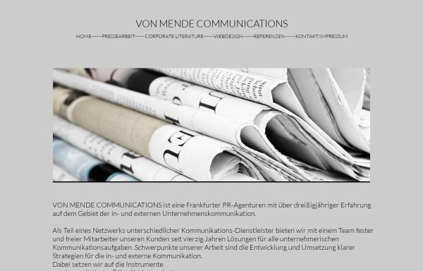 Vorschau von www.von-mende-communications.de, VMC Von Mende Communications