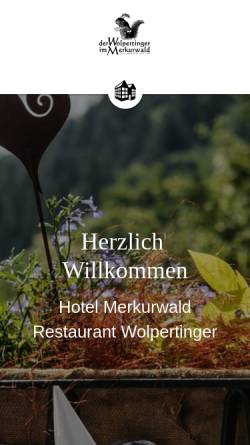 Vorschau der mobilen Webseite www.merkurwald.de, Hotel Merkurwald - Restaurant Wolpertinger