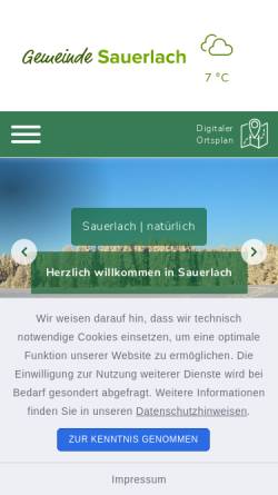 Vorschau der mobilen Webseite www.sauerlach.de, Gemeinde Sauerlach