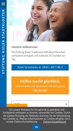 Vorschau der mobilen Webseite www.stadtkloster.de, Kieler Stadtkloster