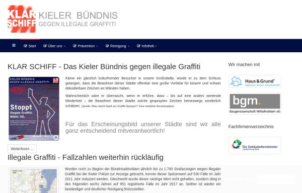 Vorschau von klarschiff-kiel.de, Klarschiff - Kieler Bündnis gegen illegale Graffiti