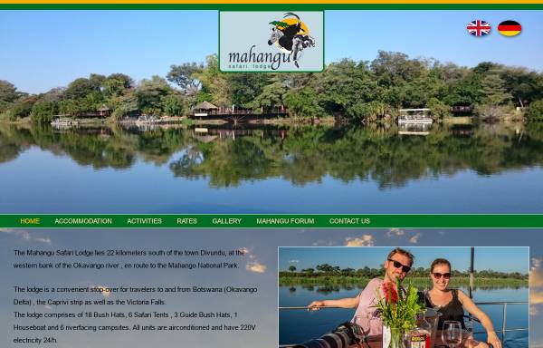 Vorschau von www.mahangu.com.na, Mahangu Safari Lodge
