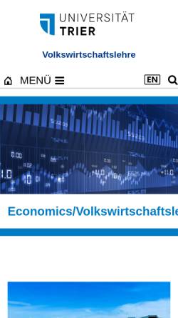 Vorschau der mobilen Webseite www.uni-trier.de, Abteilung Volkswirtschaftslehre an der Universität Trier