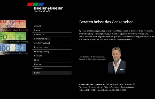 Vorschau von www.beeler.ch, Beeler + Beeler Treuhand AG