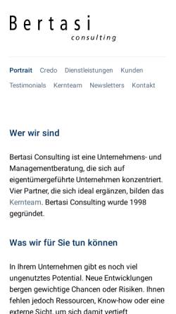 Vorschau der mobilen Webseite www.bertasiconsulting.ch, Bertasi Flavio