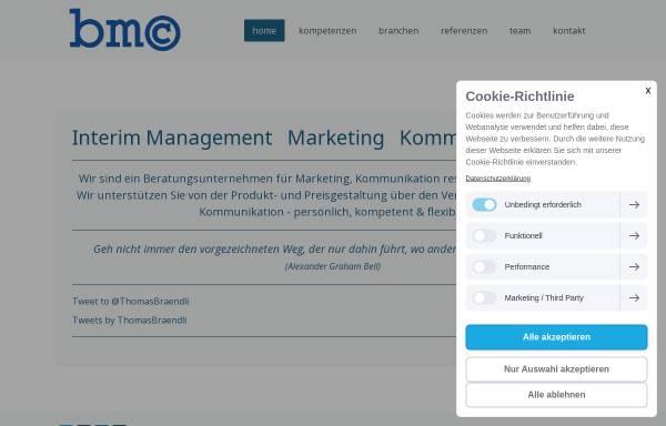 Vorschau von www.b-m-c.ch, BMC Brändli Marketing Consulting