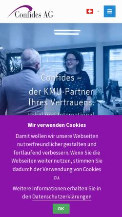 Vorschau der mobilen Webseite www.confides.ch, Confides AG