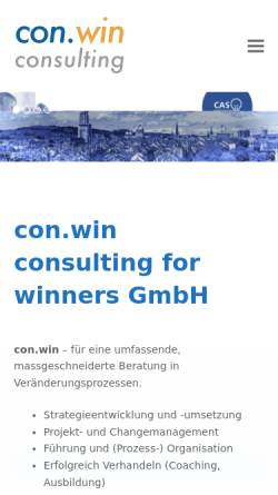 Vorschau der mobilen Webseite www.conwin.ch, Con.Win Consulting for winners GmbH