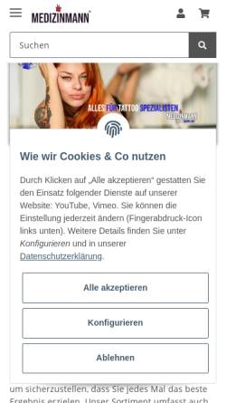 Vorschau der mobilen Webseite www.medizinmannshop.de, Medizinmann, Cornelia Hirschel