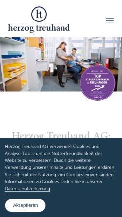 Vorschau der mobilen Webseite www.herzog-treuhand.ch, Herzug Treuhand AG