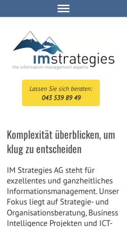 Vorschau der mobilen Webseite www.imstrategies.ch, IM Strategies AG