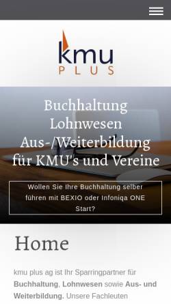Vorschau der mobilen Webseite www.kmu-plus.ch, KMU Plus AG