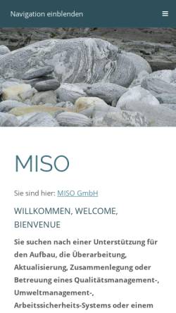 Vorschau der mobilen Webseite www.miso-gmbh.ch, Miso GmbH