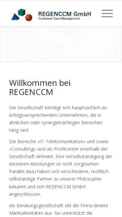 Vorschau der mobilen Webseite www.regenccm.ch, RegenCCM GmbH
