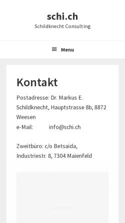 Vorschau der mobilen Webseite schi.ch, Schildknecht Consulting