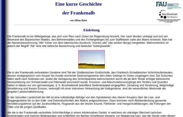 Vorschau von www.angewandte-geologie.geol.uni-erlangen.de, Geologie der Frankenalb