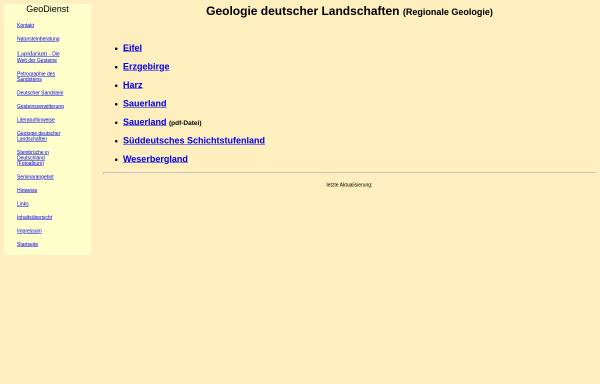 Vorschau von www.geodienst.de, Geologie deutscher Landschaften
