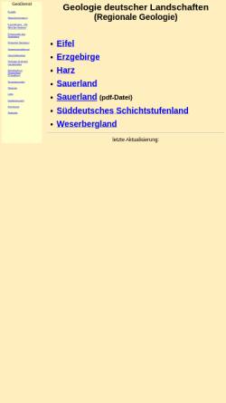 Vorschau der mobilen Webseite www.geodienst.de, Geologie deutscher Landschaften